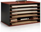 6-Tier Construction Paper Organizer, 12x18 11x17 Storage, Mahogany Finish by DL+Davis+Lorence
