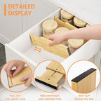 BAMEOS 4" High Bamboo Drawer Dividers - Adjustable Small Drawer Organizer - Kitchen, Dresser, Bathroom, Bedroom & Office - 4-pack - Image 6