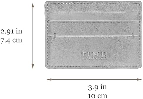 Time Resistance Credit Card Case - Leather Business Card Holder - Italian Handmade Card Organizer - Image 7