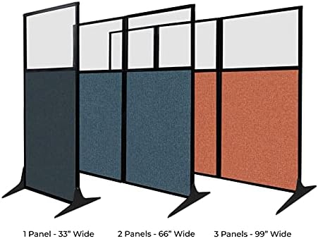 Versare Workstation Partition | Portable Wall Divider | Modern Office Cubicle | Free Standing Privacy Screen | Flexible Work Space | 99" x 70" Black Fabric Panels - Image 3