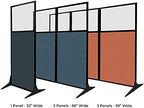 Versare Workstation Partition | Portable Wall Divider | Modern Office Cubicle | Free Standing Privacy Screen | Flexible Work Space | 99" x 70" Red Fabric Panels - Image 3