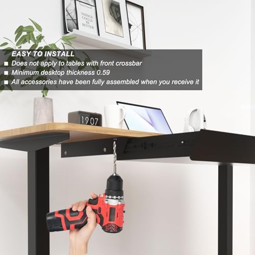 Under Desk Drawer with Removable Tray, 22.4" Wide 2-in-1 Organizer – 60° Ergonomic Tilt, 4-Compartment Insert for Pens, Phones & Cables, Ball Bearing Slides, for Home Office & Student Desk - Image 6