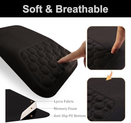Ospelelf Keyboard Wrist Rest Ergonomic Mouse Pad with Wrist Rest, Arm Wrist Rest for Computer, Office and Gaming,Black - Image 2