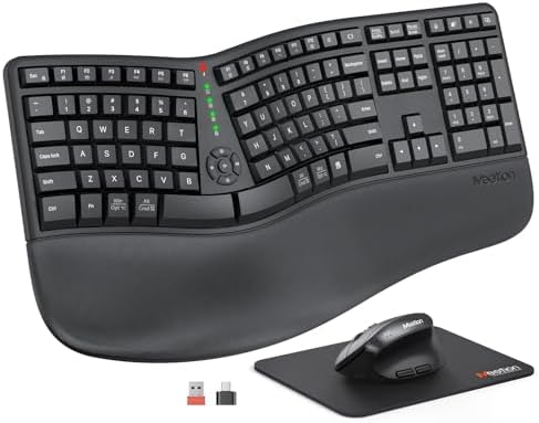 MEETION Ergonomic Keyboard and Mouse Combo, Split Design, Vertical Mouse by MEETION
