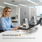 AFOOYO Large Dual Monitor Stand For Desk,43 Inch Desktop Computer Riser with Felt Drawer Acrylic Legs Desk Shelf Organizer For Computer/Laptop/PC/Printer/TV - Image 5