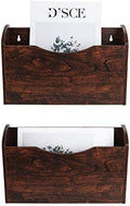 PAG-Mass Wall File Holder Wall Mounted Wood Hanging File Organizer for Office, 2 Pockets, Brown by PAG