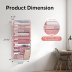 10-Tier Wall File Organizer and Hanging File Organizer, Pink - Image 2