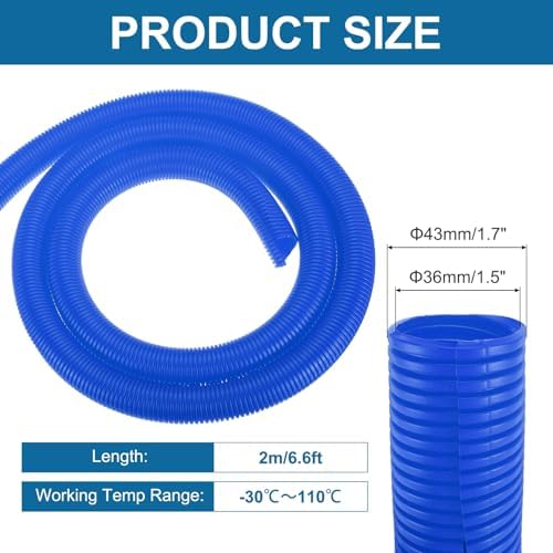 MECCANIXITY 1 1/2" 6.6ft Split Wire Loom Tubing w/Installation Tool Blue - Image 2