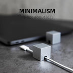 (2 PCS - Black) Metal Cord Holder, Weighted Cable Organizer or Management, Heavy Wire Keeper for Nightstand, Bedside Table, Desk - N2U Cube Cords Strap for Phone USB-C, Lightning Charger Cables - Image 3