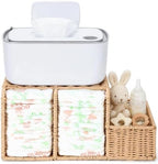 Diaper Caddy Organizer, Hand Rattan Nursery Storage Basket for Baby Essentials, Baby Changing Table Organizer Perfect Nursery Assistant by Klippehop