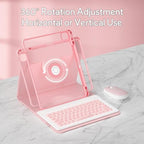 YBING for iPad Air 13 Inch & Pro 12.9 Keyboard Case with Mouse, 7 Colors Backlit Keyboard & 360 Rotating Cover with Pencil Holder for iPad Pro 12.9 (6th, 5th, 4th gen), Air 13 M4/M3/M2 (Pink) - Image 6