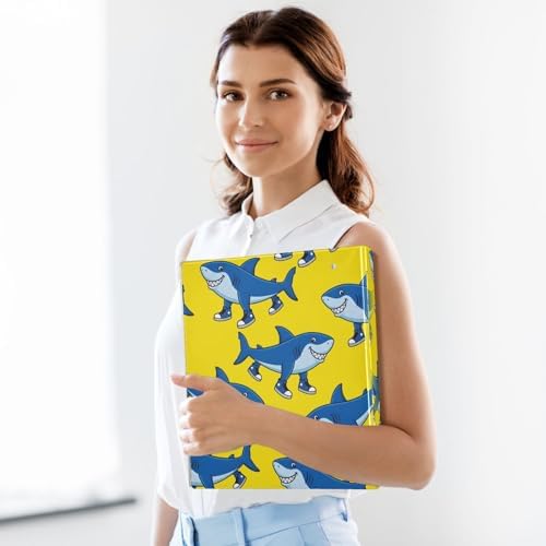 ALAZA Italian Brainrot Meme Tralalero Tralala Shark 2 3 Ring Binder 1.5 Inch Three Ring Office Binders w/clipboard & 3 Pockets, Hold 200 Sheets, 2 pcs - Image 6