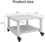 Natwind 2 Tier Laser Printer Stand,20''x20'' Under Desk Printer Cart, White - Image 3