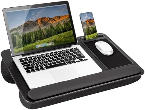 LAPGEAR Home Office Pro Lap Desk - Black Carbon, Fits 15.6” Laptops by LapGear