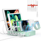 SooPii 60W 6-Port Charging Station for Multiple Devices with 6 Short Cables by Soopii