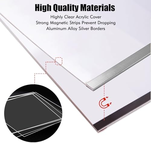Acrylic Wall Sign Holder, Easy-Open 8.5 x 11 Wall Mount Display Frame 6p - Image 4