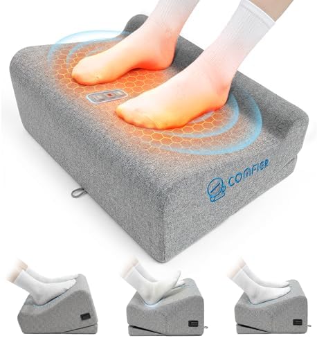 COMFIER 2026 Under Desk Foot Rest at Work with Graphene Fast Heat, Ergonomic Heated Foot Stand with 2 Heights, 3 Heat Levels & 3 Vibration Modes, Heel Support for Back and Leg Pain Relief, Office Home by COMFIER