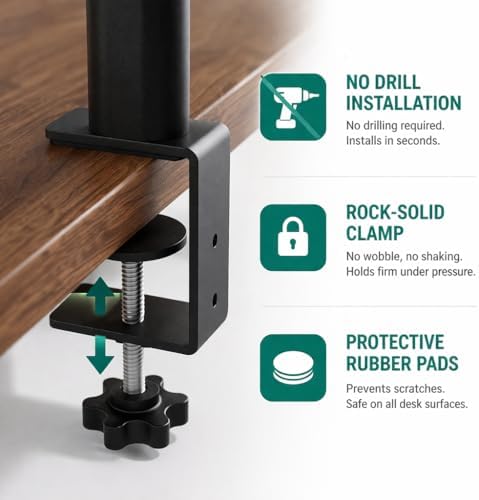 Clamp On Desk Shelves Organizer, Adjustable 2-Tier Desk Storage Rack with Large Trays, Phone Stand & Headphone Hook, No-Drill Setup for Office & Gaming Desks - Image 7