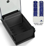 Acrimet Index Business Card Size File Holder Organizer Box Metal Base Heavy Duty (AZ Index Cards and Divider Included) (Black Color with Clear Crystal Plastic Lid Cover) - Image 3