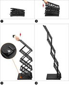 QWORK Magazine Brochure Display Rack Stand, 4 Pocket Foldable Literature Catalog Rack Book Holder Tradeshow Display Stand, for Office Store and Exhibition Trade Show (Black) - Image 2