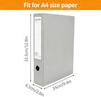 HUA JIE 6 Pack A4 Storage File Boxes Plastic Archives Cases with Clip,Grey - Image 2