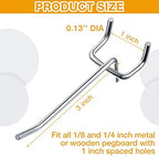 Funrous 100 Pack Hooks for Pegboard Stainless Steel Garage, 4 Inch - Image 2