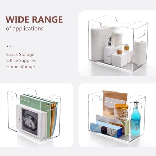 Acrylic Hanging File Organizer, Letter Size Clear Magazine Rack Folders Holder, Large Capacity Storage Box for Desk Office School, No Assembly Required - Image 6