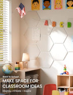 Fluxynara 8-Pack Hexagon Felt Bulletin Board Tiles, Milky White-1 - Image 5