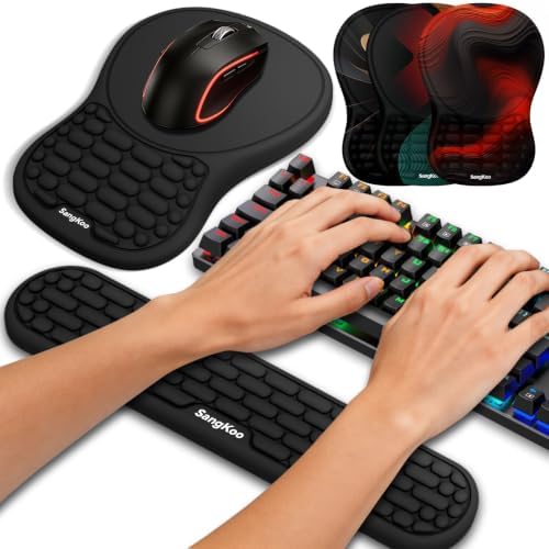 Ergonomic Keyboard Wrist Rest Mouse Pad Wrist Support Set, Black by Sangkoo
