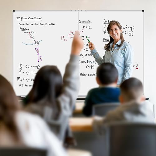 XBoard Magnetic Whiteboard 48 x 48 Inch, Foldable Dry Erase White Board with Aluminium Frame & Marker Tray 4' x 4', Wall Mounted Folding Message Presentation Board - Image 5
