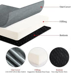 HOMBYS Foam Recliner Chair Cushions for Elderly, 4" Thick Chair Pads with Back Support for Office, Non-Slip Medium Firm Seat Cushion with Lumbar Pillow(Light Grey, 13" Backrest) - Image 6