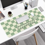 Large Gaming Mouse Pad Set, 4 in1 Ergonomics Keyboard Desk Mat with Memory Foam Wrist Rest, Extended Game Mousepad, Non-Slip Desk Pad Matt Easy Typing Pain Relief I Green Checkered - Image 2