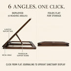 Onism Wooden Bible Stand, Carved Cross, Adjustable Beechwood Book Holder - Image 3