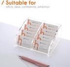 HeZone Business Card Holder for Desk Clear Acrylic Cards Stand Rack Multiple 8 slots 4 Tier, Business Card HolderDisplay for Women and Men Organize 400 Cards (8 Slots) - Image 7