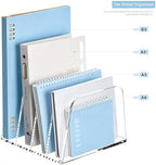 HeZone Desk File Organizer,4-Section Vertical File Folder Holder,Clear - Image 4
