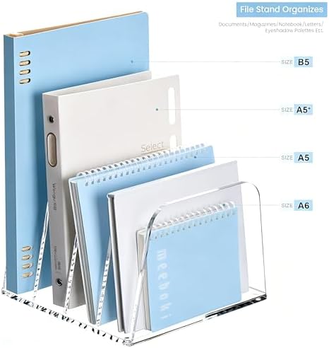 HeZone Desk File Organizer,4-Section Vertical File Folder Holder,Clear - Image 4
