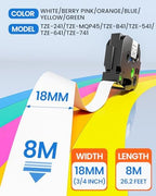 18mm TZe TZ Label Maker Tape Replacement for Brother P Touch Label Colored - Image 6