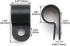 BAOMAIN 3/8-Inch R-Type Cable Clamps, 500-Pack Black Nylon Wire Management Clips, UC-2 Screw-On Cord Fasteners for Home, Office, and Industrial Use - Image 2