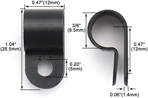 BAOMAIN 3/8-Inch R-Type Cable Clamps, 500-Pack Black Nylon Wire Management Clips, UC-2 Screw-On Cord Fasteners for Home, Office, and Industrial Use - Image 2