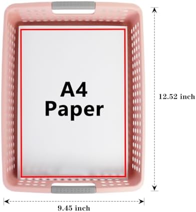 Soddeph A4 Paper Tray with Grip Handles, Plastic Book Basket - Image 3
