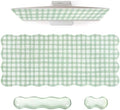 L-SPOUTTO Green Checkered Mouse Pad Set,Cottagecore Scalloped Desk Mat Set by L-SPOUTTO