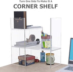 My Space Organizers Adjustable Acrylic Desk Shelf for Top of Desk: Clear Desktop Shelf, Premium Desktop Bookshelf Organizer, Office Table Book Shelves - Image 5