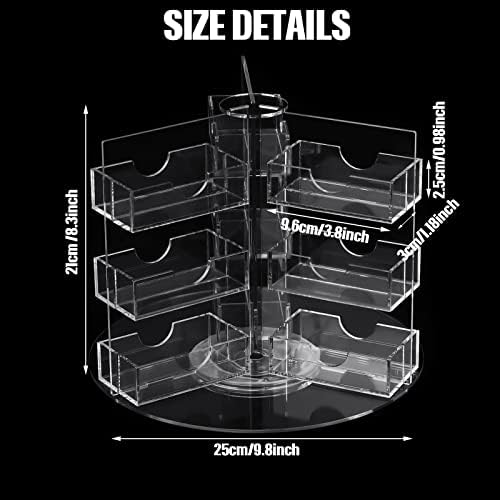 Qunclay Acrylic Rotating Business Card Holder 18 Pocket Sticker Display - Image 2
