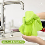 LIVOS Microfiber Cleaning Cloth Roll - 80 Pack, Reusable Paper Towels Green Tear Away, Microfiber Towels for Car, Super Absorbent Lint Free Cleaning Rags for House, Kitchen, Window-11.5"x11.5" - Image 5