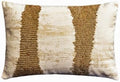The HomeCentric Gold 12"x20" (30x50 cm) Lumbar Pillow Cover, Cotton Linen Foil Foil & Sequins Beaded Oblong Pillow, Abstract Pattern Modern Style - Gold Addict by TheHomeCentric