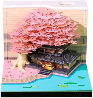 3D Memo Pad, 3D Calendar 2027, Time Piece Calendar, Tear-Off Calendars 2027, 3D Paper Carving Art Memo Pad, Art Carving Sticky Notes for Office Home Gifts Ornaments (Four Seasons Tree) by JCSY