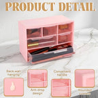 Briwooody 6 Pack Small Drawer Organizer Stackable Desktop Storage, Pink - Image 3