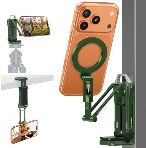 OMOTON TP02-Pro 5 in 1 Magnetic Phone Holder for Vlogging Essentials, Green by OMOTON