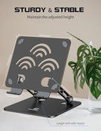 Tablet Stand for Desk, Fits All iPad up to 14", Black, Plus Size - Image 2