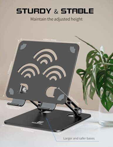 Tablet Stand for Desk, Fits All iPad up to 14", Black, Plus Size - Image 2